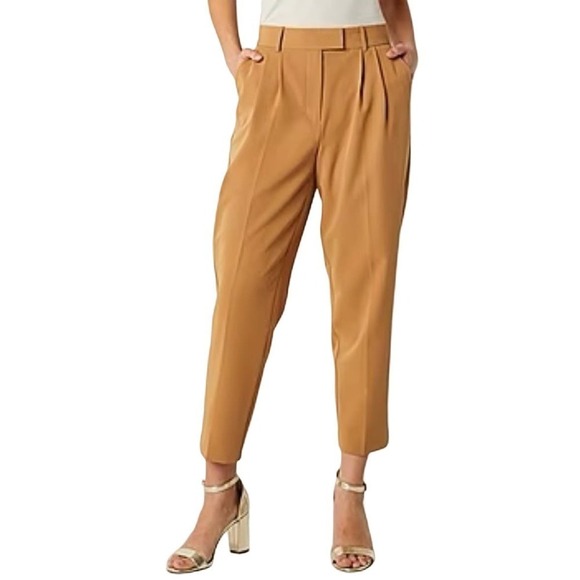 WORTHINGTON MID-RISE STRAIGHT ANKLE TROUSERS IN TOBACCO BROWN NWT WOMEN'S 6 - Picture 1 of 14